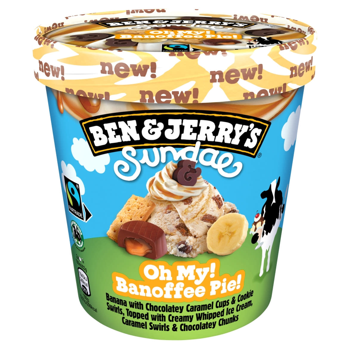Ben & Jerry's Sundae Oh My! Banoffee Pie! jégkrém banánpürével, kakaós-karamelles csemegével