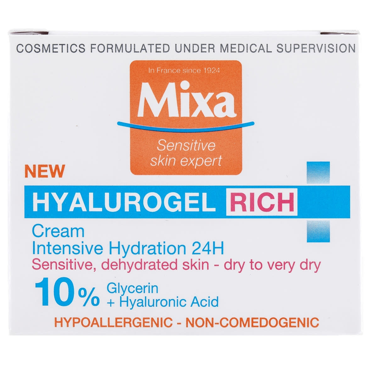 Mixa Hyalurogel Rich hialuronsavval gazdagított intenzíven hidratáló arcápoló