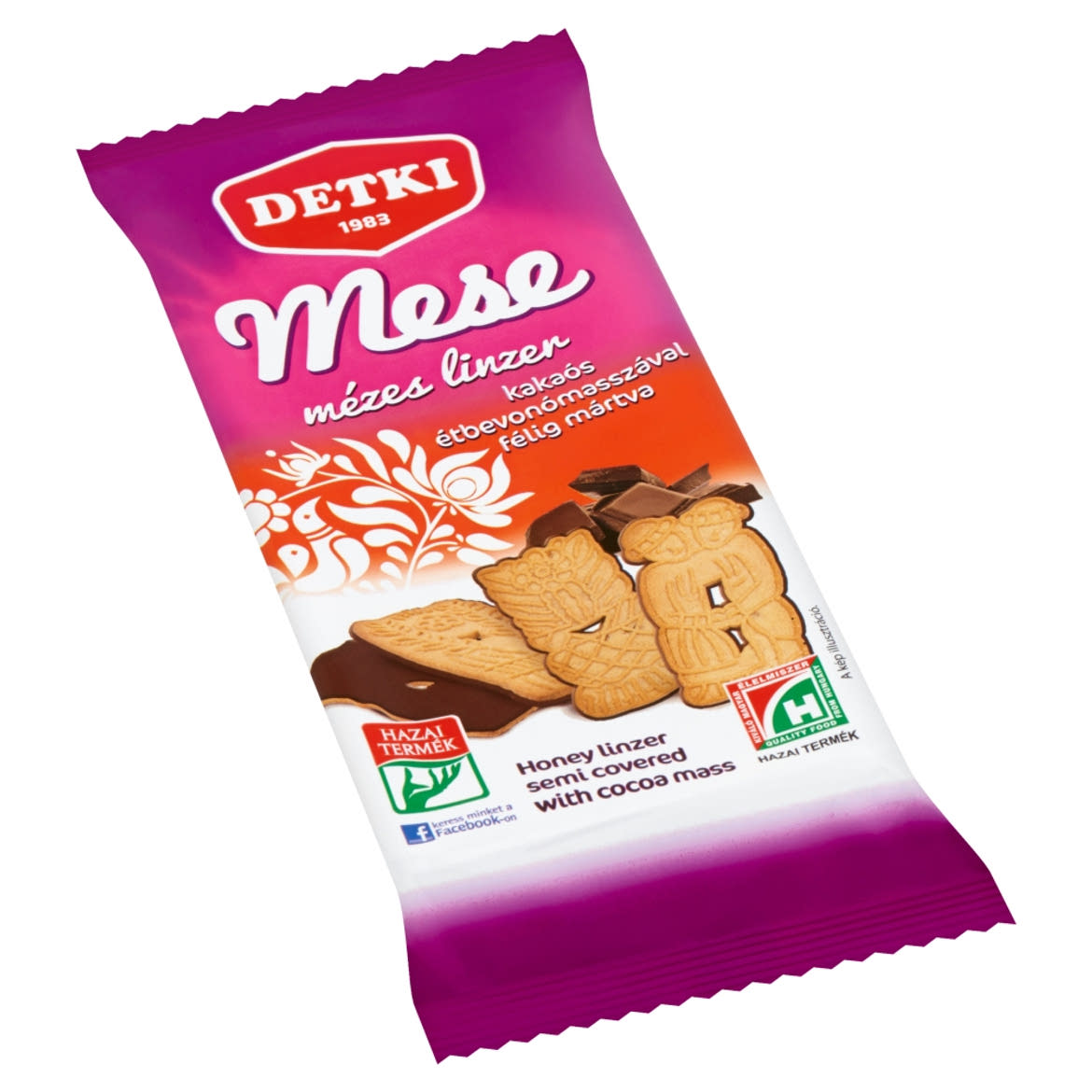 Detki Mese mézes linzer kakaós étbevonómasszával félig mártva