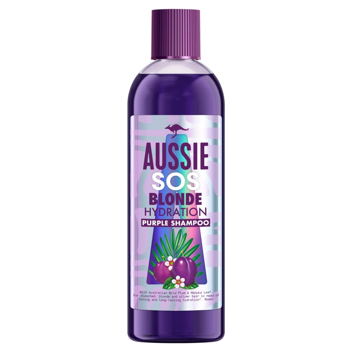 Aussie SOS Blonde vegán, hidratáló lila sampon