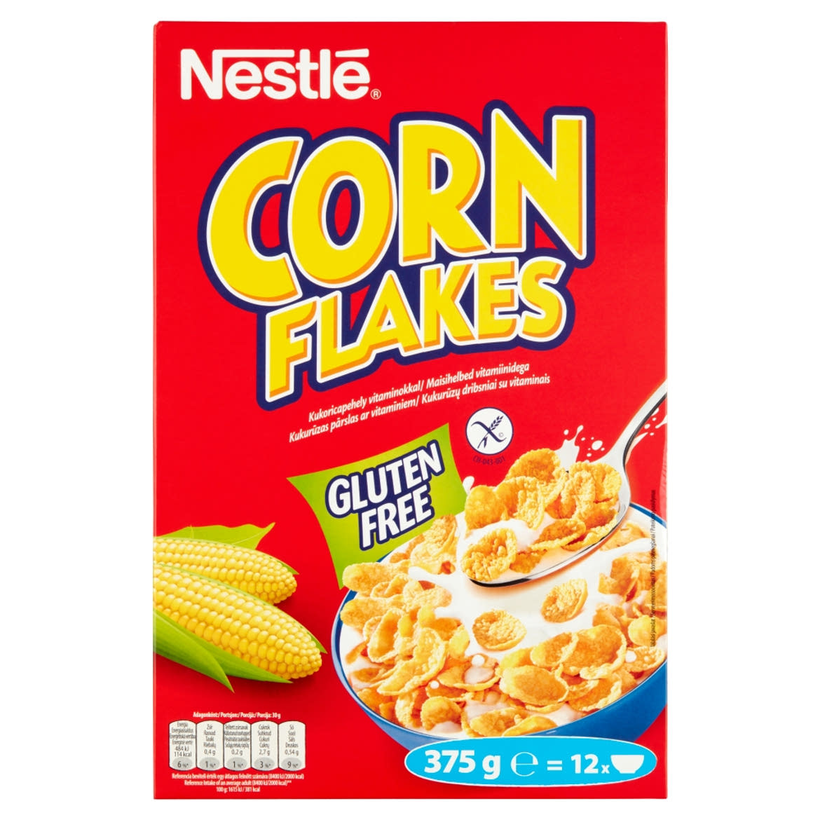 Nestlé Corn Flakes gluténmentes ropogós kukoricapehely vitaminokkal