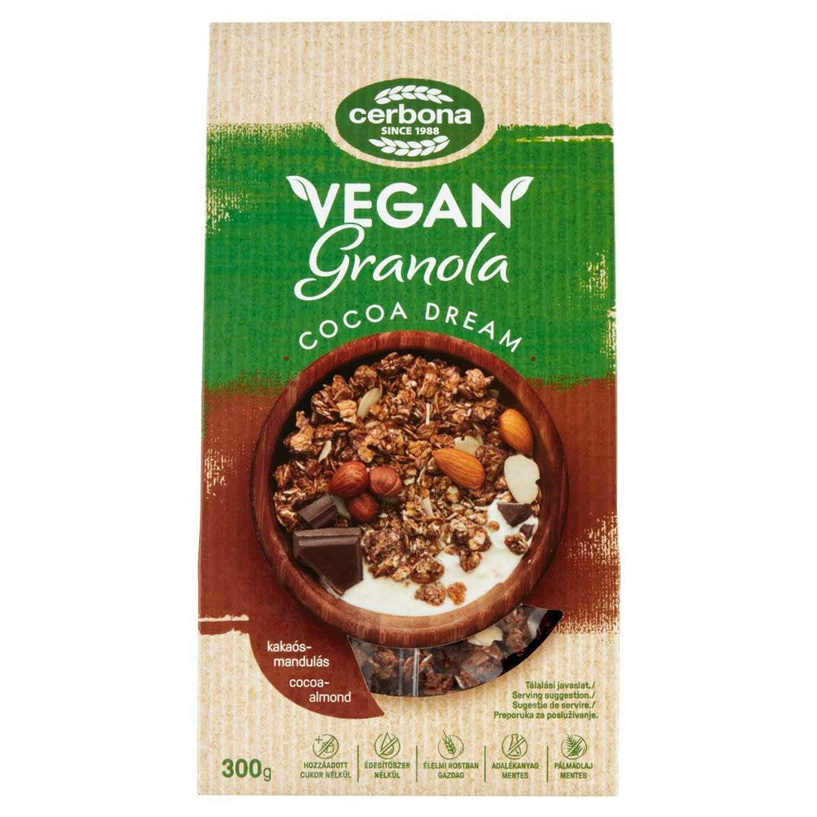 Cerbona Vegan Kakaós-mandulás granola müzli