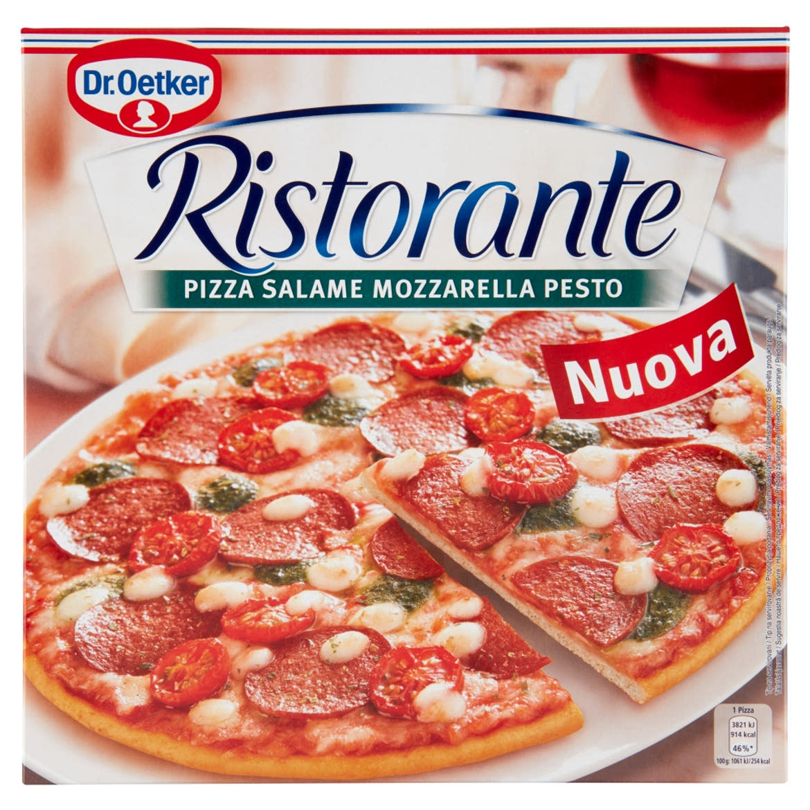 Dr. Oetker Ristorante Pizza Salame Mozzarella Pesto gyorsfagyasztott pizza szalámival