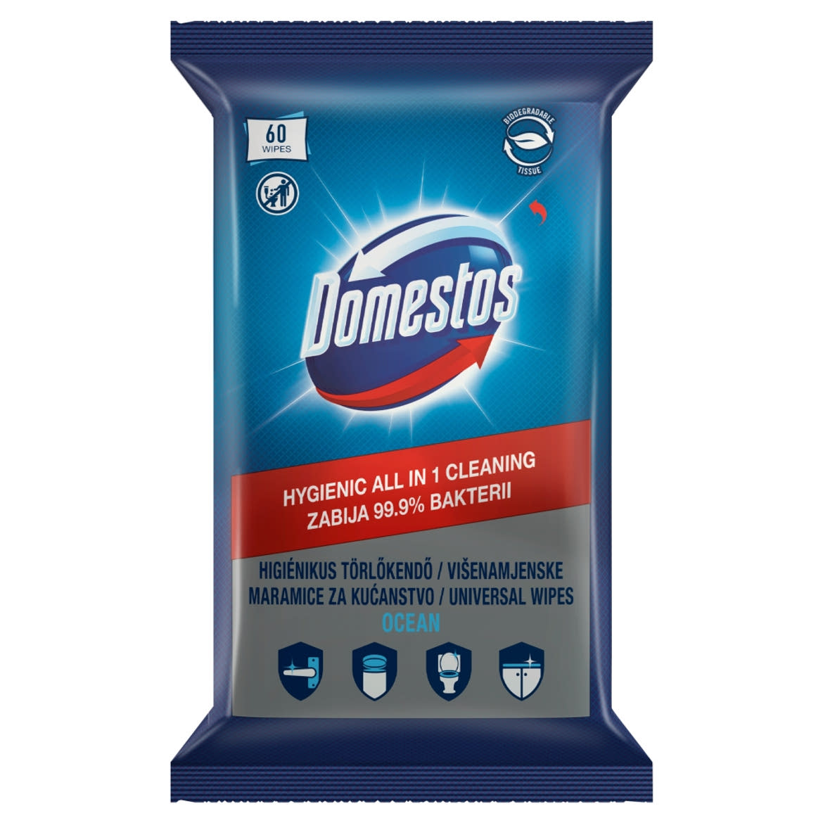 Domestos Ocean higiénikus törlőkendő 60 db