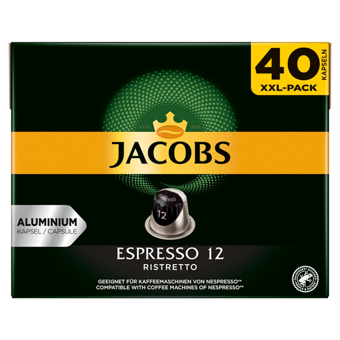 Jacobs Espresso 12 Ristretto őrölt-pörkölt kávé kapszulában