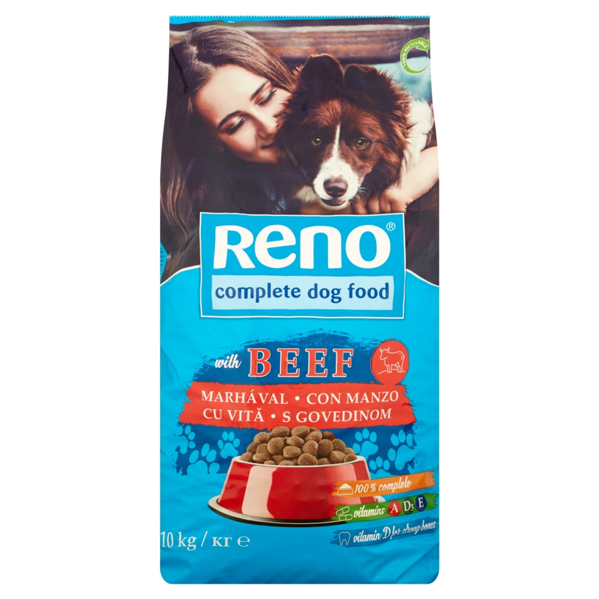 Reno teljes értékű állateledel felnőtt kutyák számára marhával 10 kg