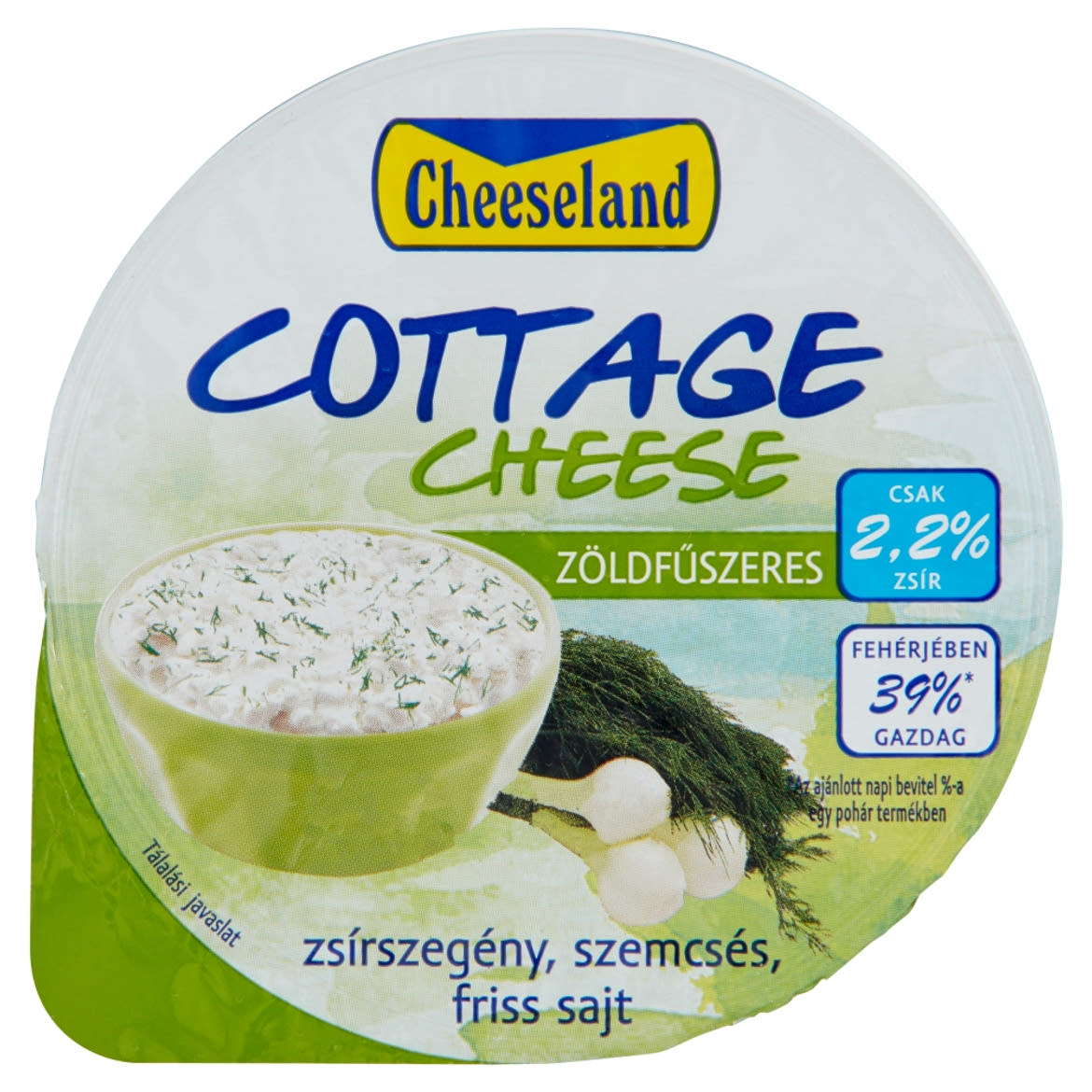 Cheeseland zöldfűszeres, zsírszegény, szemcsés, friss sajt