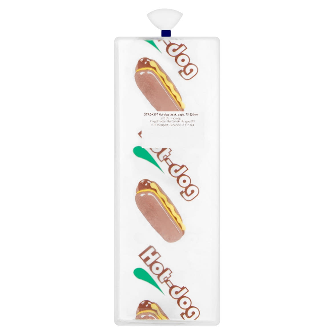 Papír hot-dog tasak 75 x 220 mm