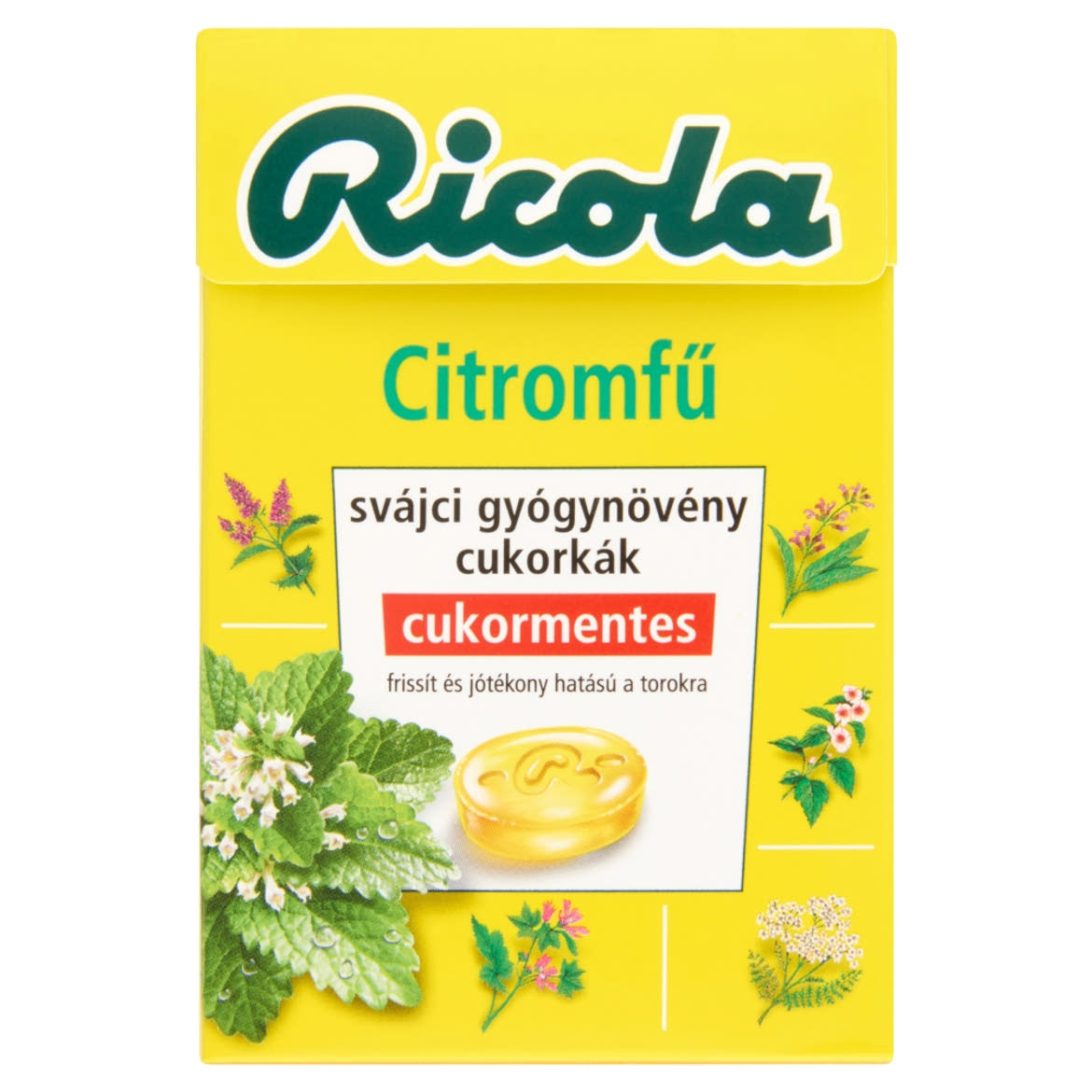 Ricola Citromfű cukormentes svájci gyógynövény cukorkák