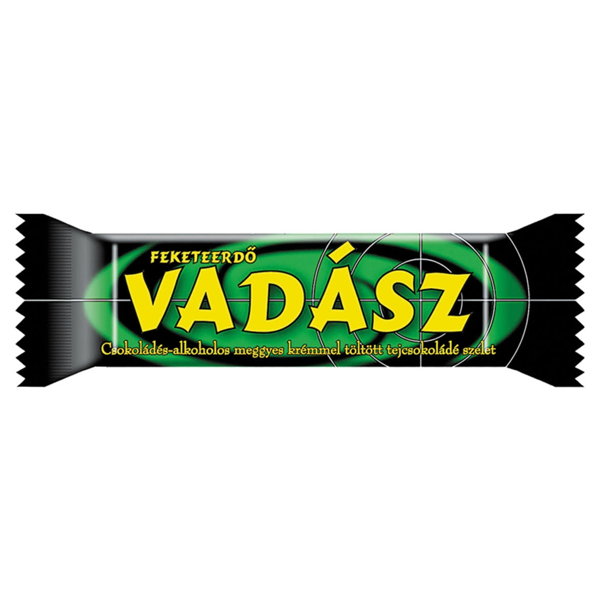 Vadász Feketeerdő csokoládés-alkoholos meggyes krémmel töltött tejcsokoládé szelet