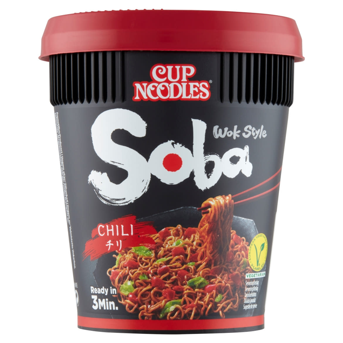 Nissin Cup Noodles Soba instant tészta búzalisztből chili ízesítő szósszal