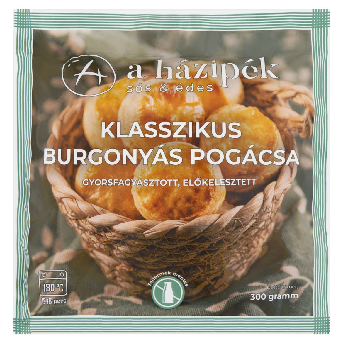 A házipék gyorsfagyasztott, előkelesztett, klasszikus burgonyás pogácsa