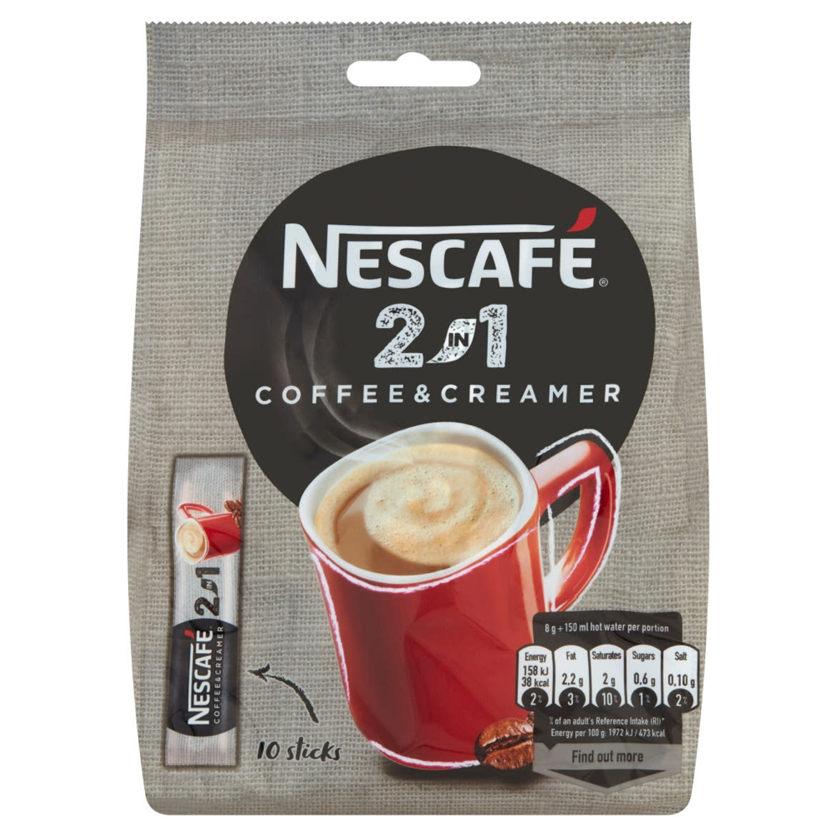 Nescafé 2in1 Coffee & Creamer azonnal oldódó kávéspecialitás 10 x