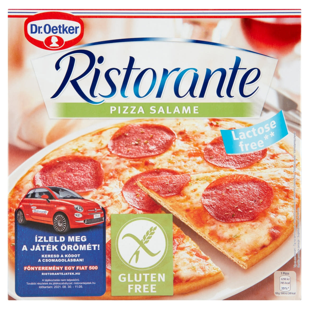 Dr. Oetker Ristorante Pizza Salame gyorsfagyasztott gluténmentes pizza sajttal és szalámival