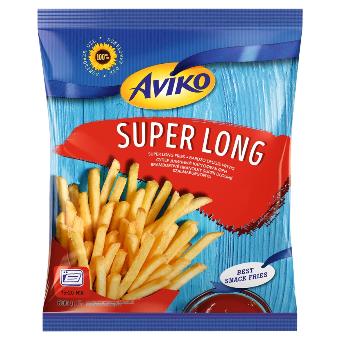 Aviko Super Long elősütött és gyorsfagyasztott szalmaburgonya sütőbe 600 g