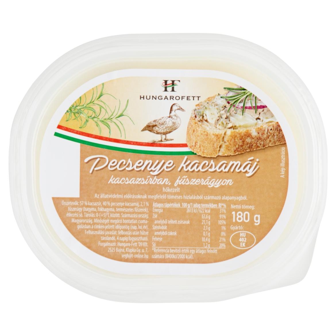 Hungarofett pecsenye kacsamáj kacsazsírban, fűszerágyon 180 g
