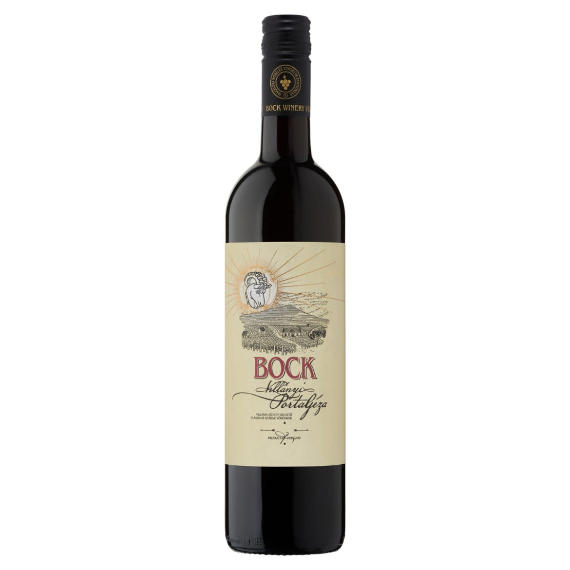 Bock Villányi PortaGéza száraz vörösbor 12%