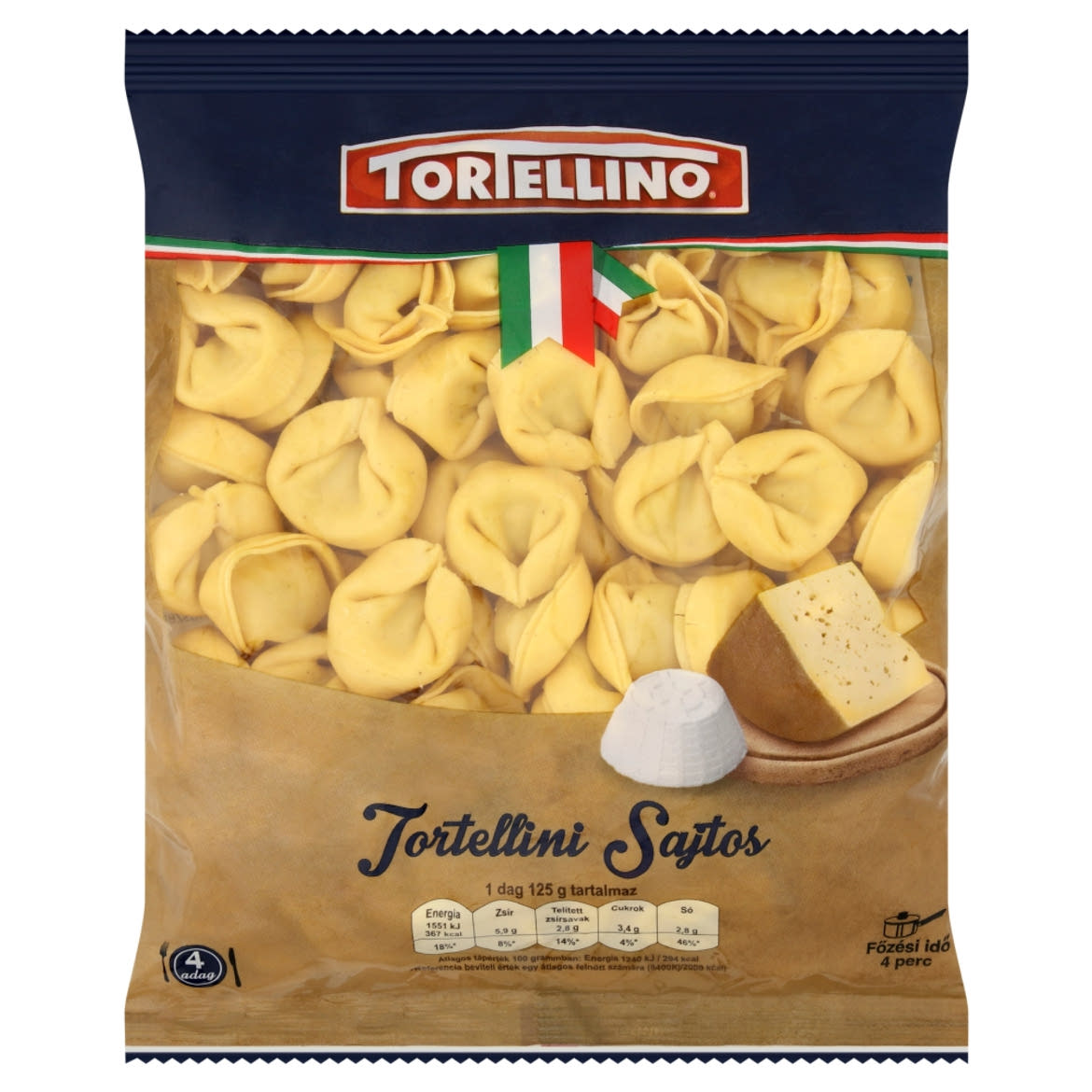 Tortellino Tortellini sajtos friss tészta