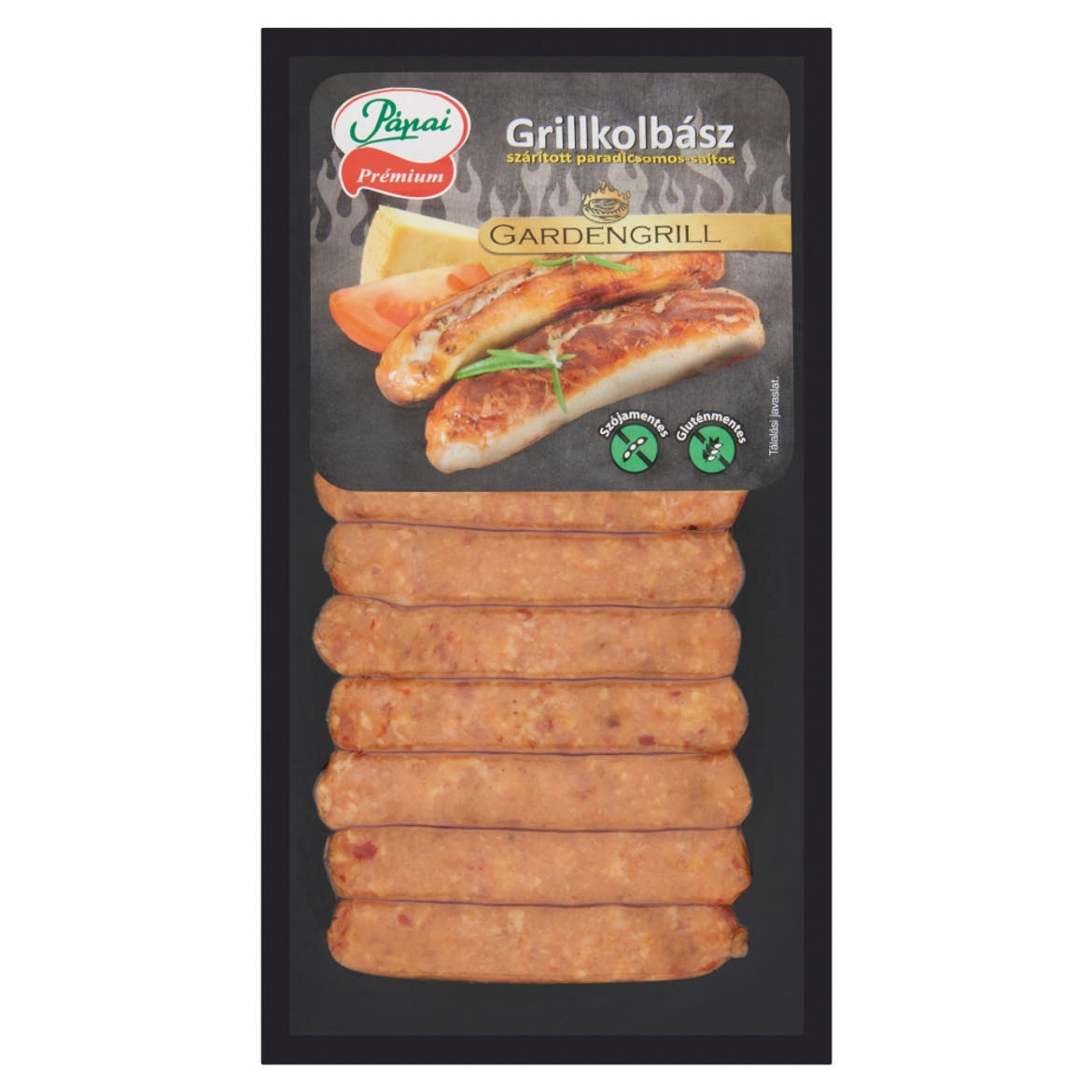 Pápai Prémium Gardengrill szárított paradicsomos-sajtos grillkolbász 300 g