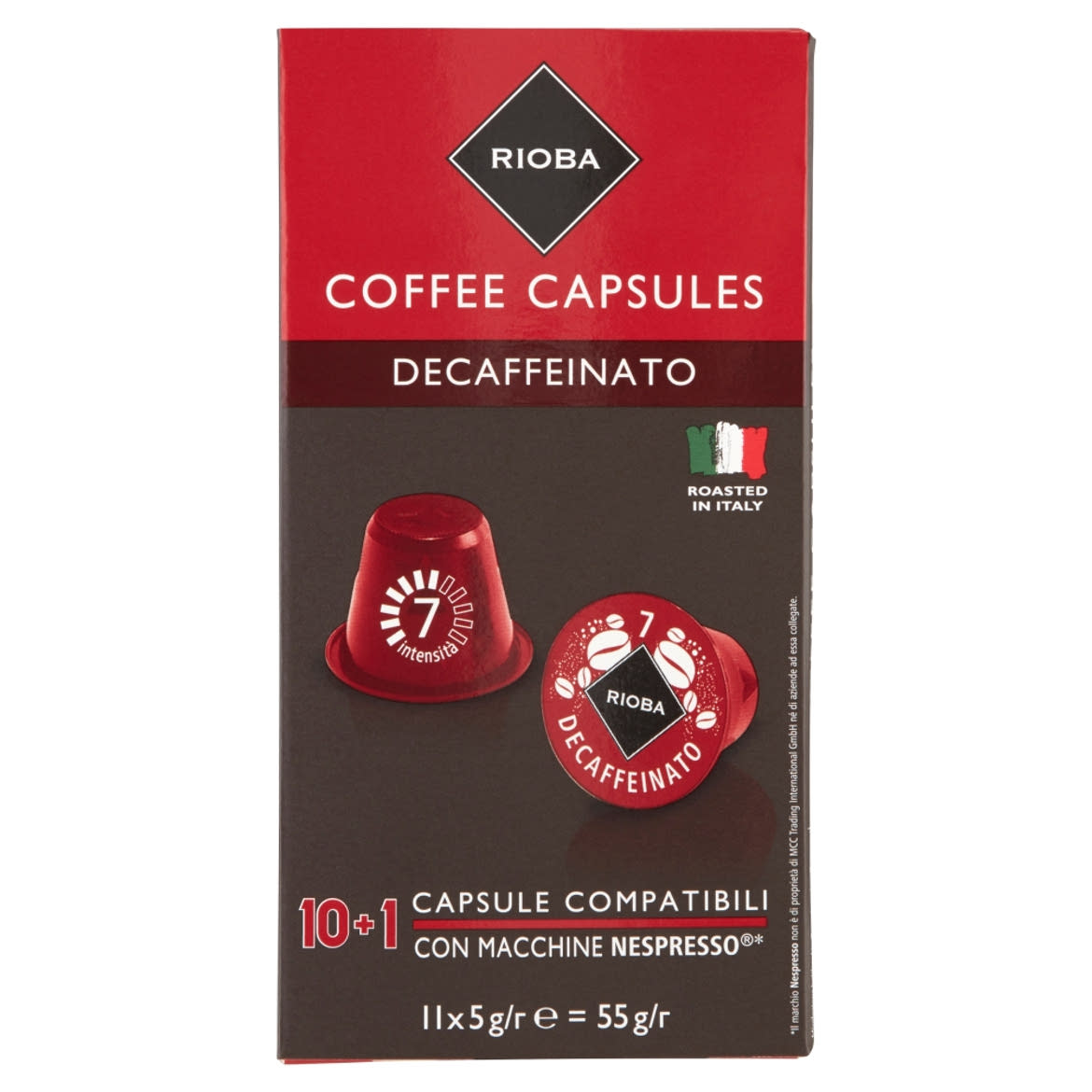 Rioba Decaffeinato koffeinmentes, őrölt pörkölt kávé kapszulákban 11 x (5)