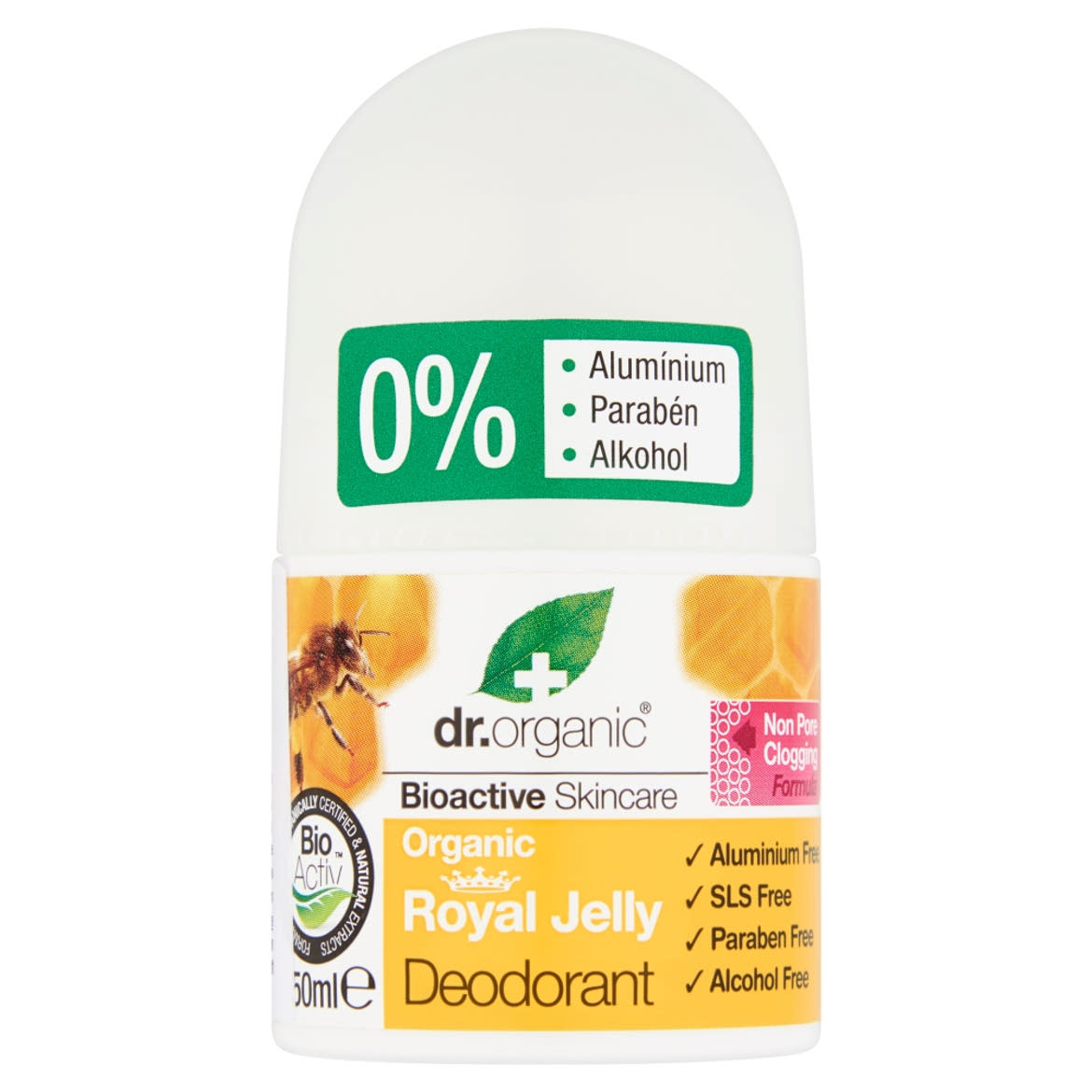 Dr. Organic alumíniummentes golyós dezodor bioaktív méhpempővel