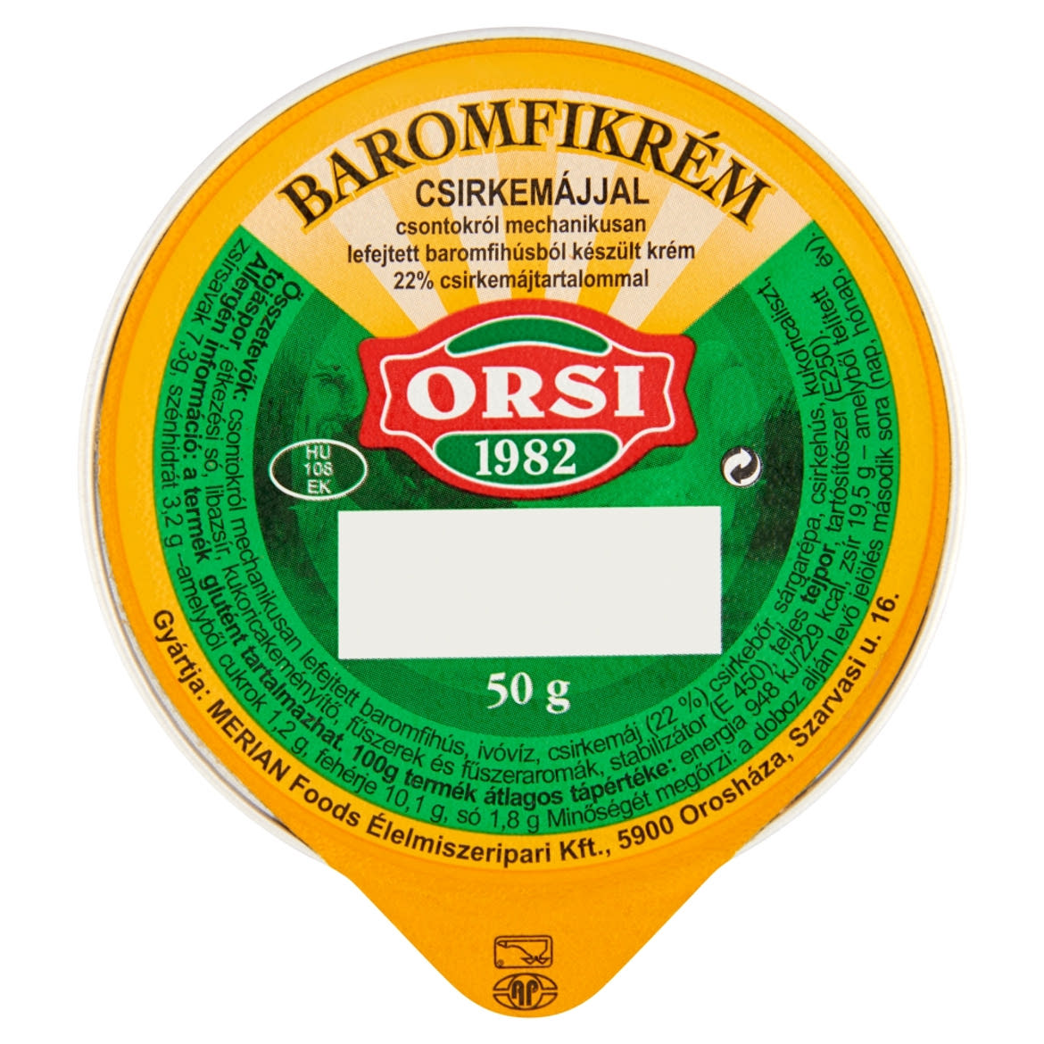 Orsi baromfikrém csirkemájjal