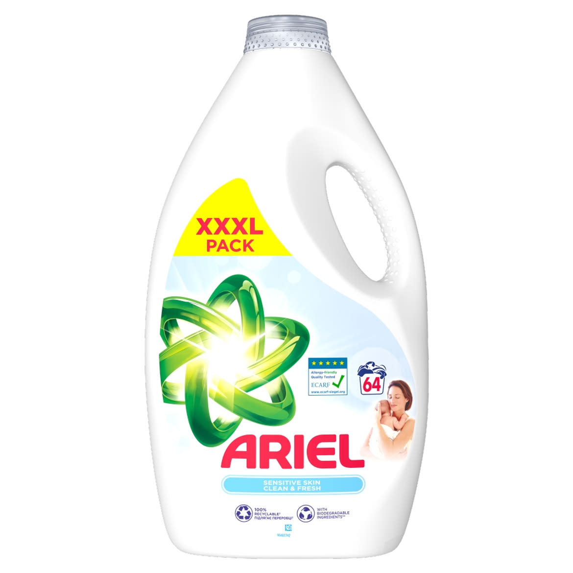 Ariel Folyékony Mosószer, Sensitive Skin Clean & Fresh, 64 mosás