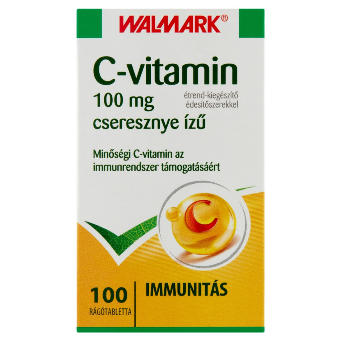 Walmark C-vitamin 100 mg cseresznye Ã­zÅ± Ã©trend-kiegÃ©szÃ­tÅ‘ rÃ¡gÃ³tabletta 100 db