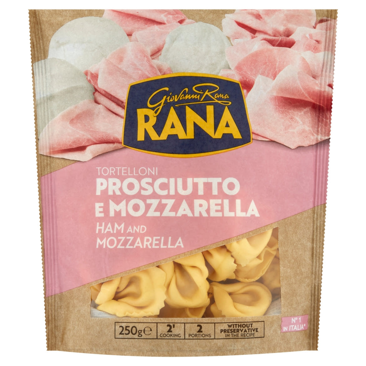 Giovanni Rana Tortelloni főtt sonkás és mozzarellás tortelloni 250 g