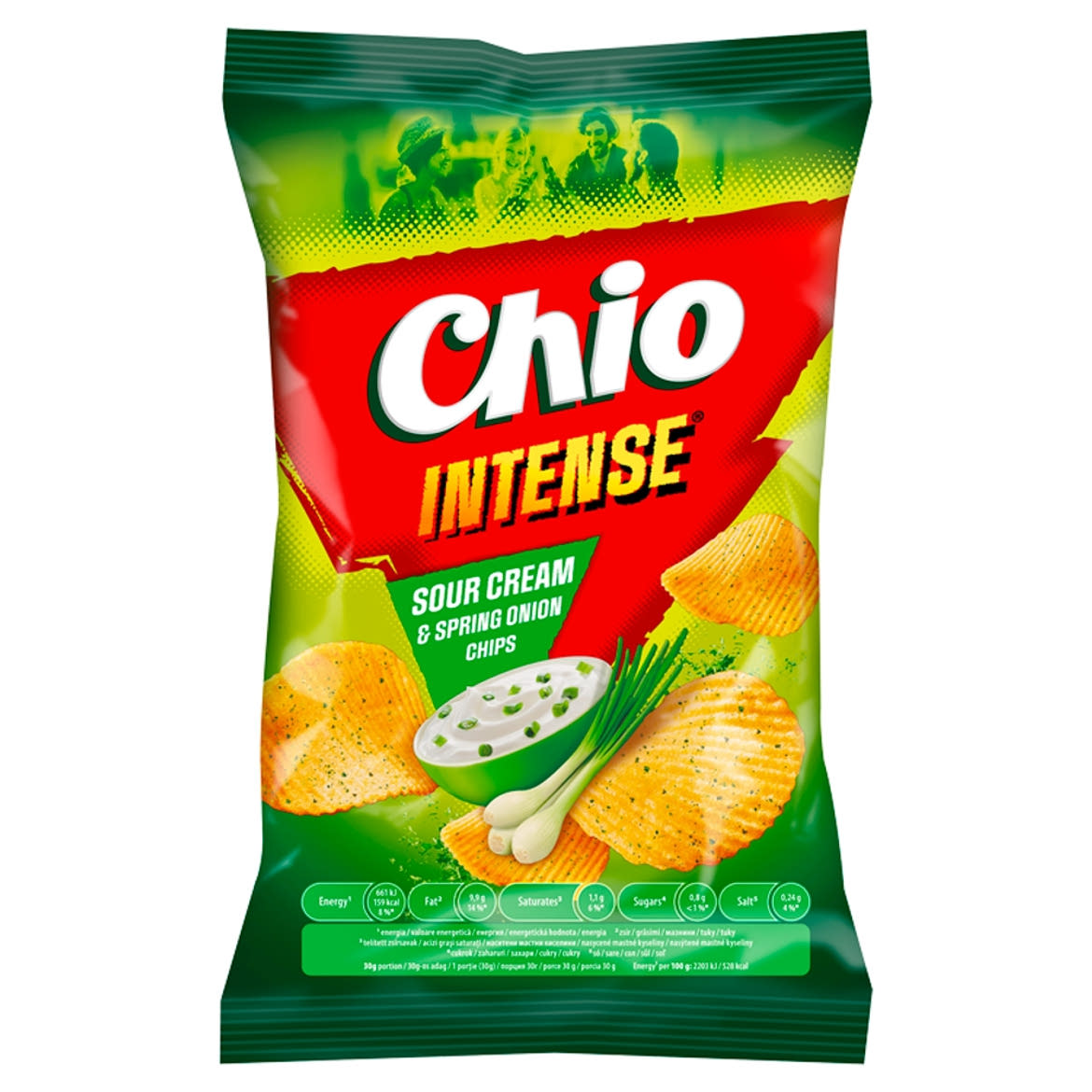 Chio Intense tejfölös-újhagymás ízű burgonyachips