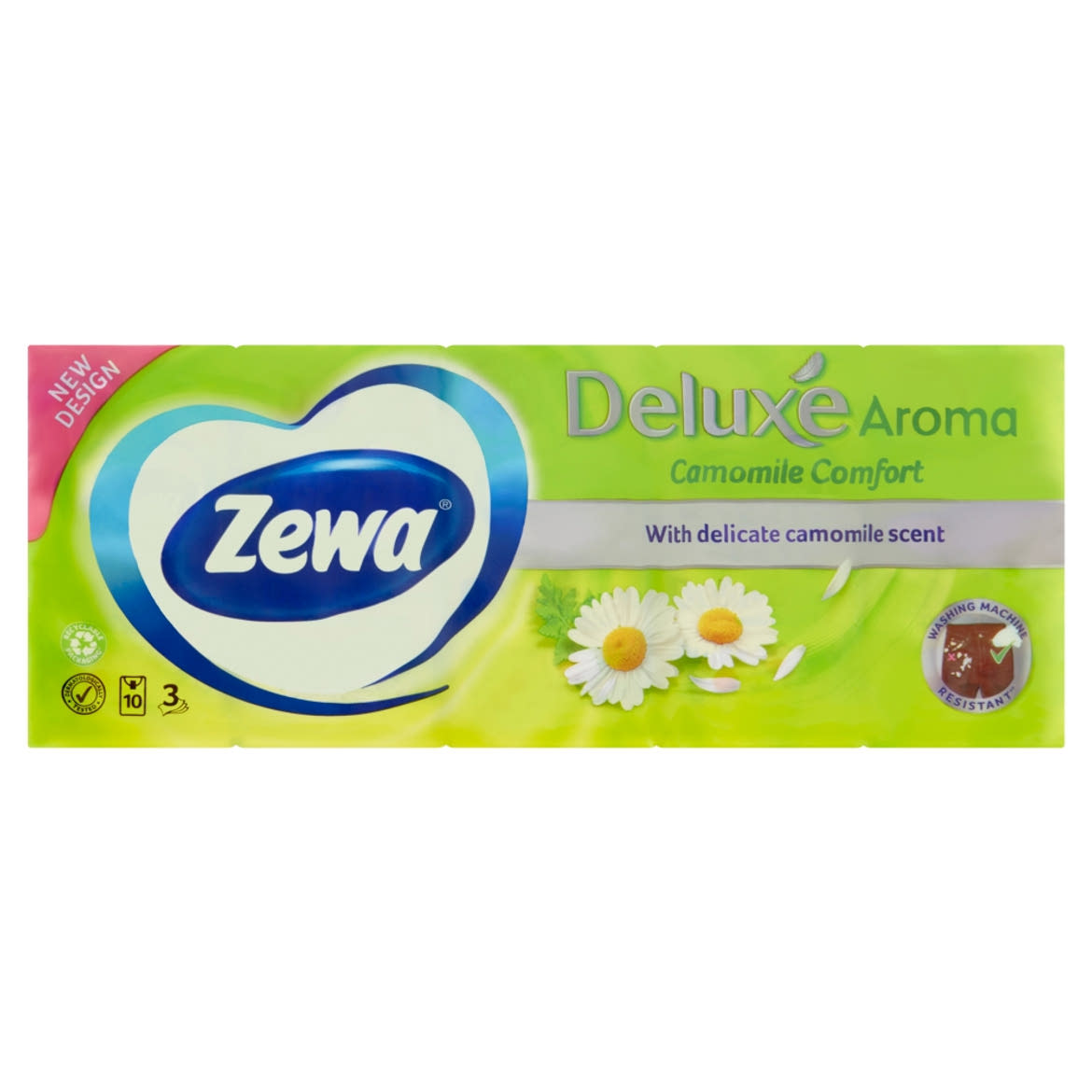 Zewa Deluxe Camomile Comfort illatosított papír zsebkendő 3 rétegű 10 x 10 db