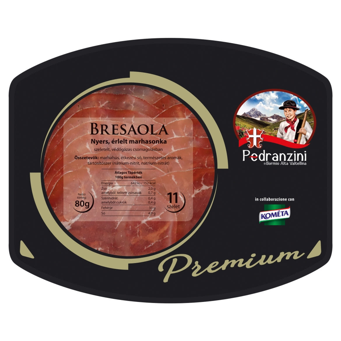 Pedranzini Premium Bresaola nyers, érlelt marhasonka 80 g