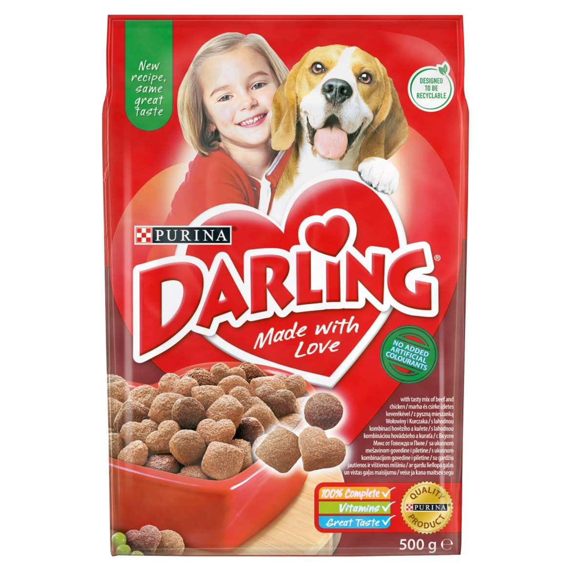 Darling teljes értékű állateledel felnőtt kutyák számára marha és csirke ízletes keverékével 500 g