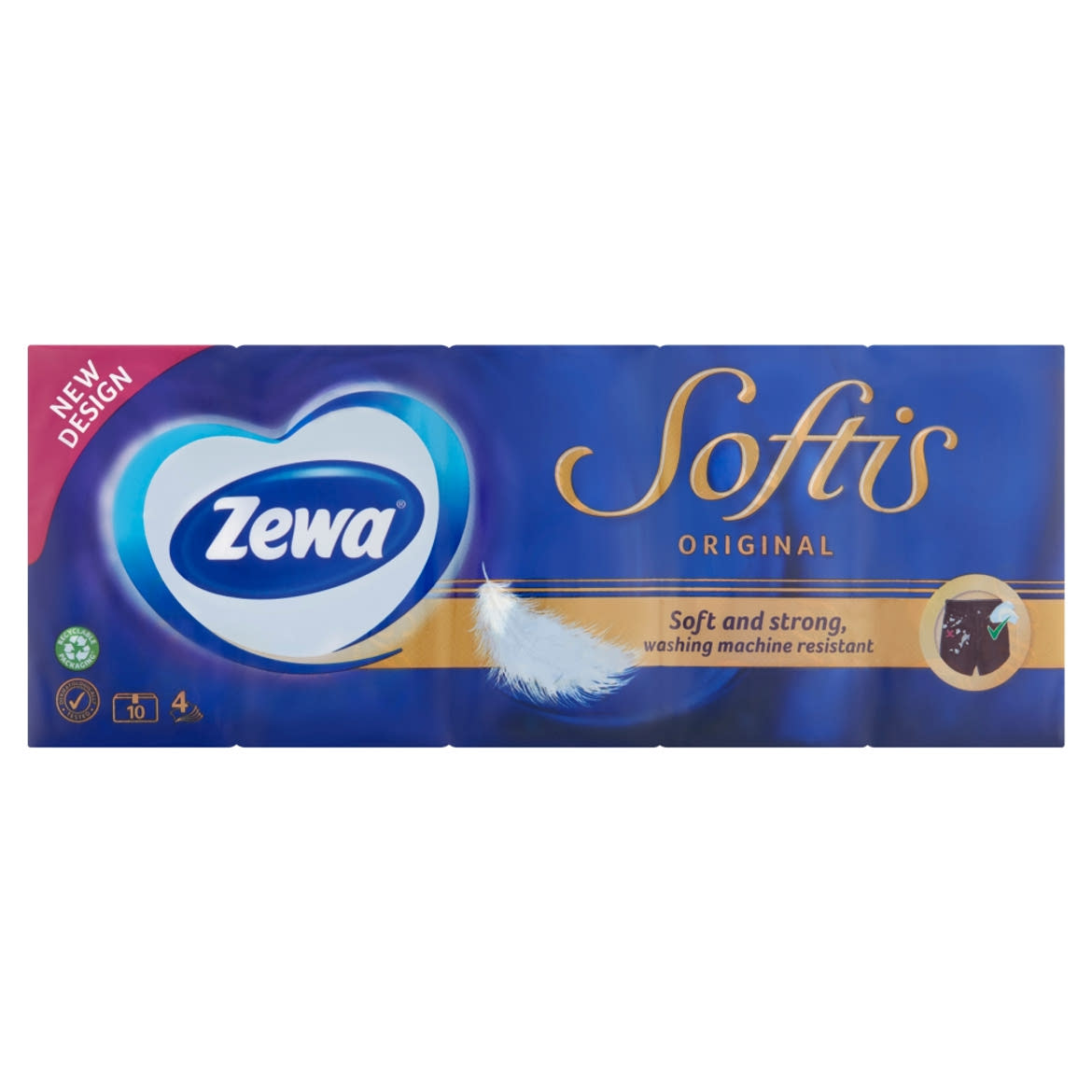 Zewa Softis illatmentes papír zsebkendő 4 rétegű 10 x 9 db