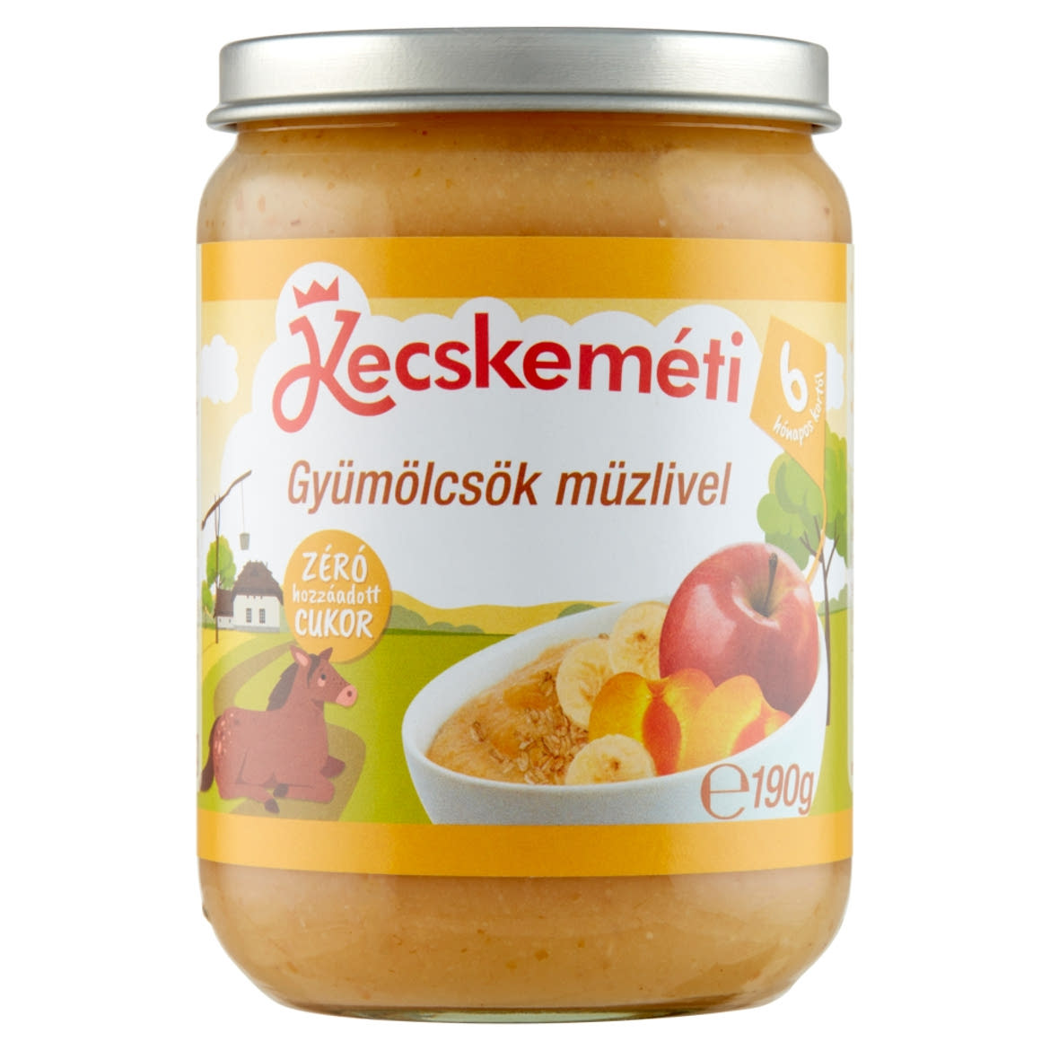 Kecskeméti gyümölcsök müzlivel bébidesszert 6 hónapos kortól 190 g