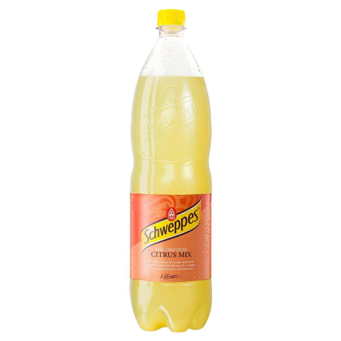 Schweppes narancs szénsavas üdítőital grapefruit-, lime-, mandarin ízesítéssel, cukorral 1,5 L