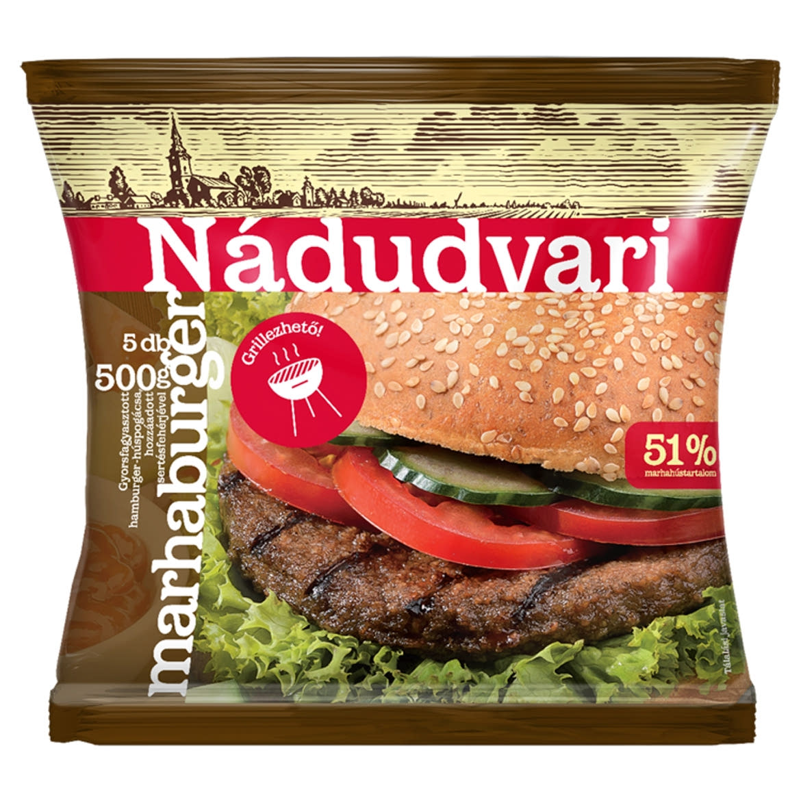 Nádudvari gyorsfagyasztott marhaburger 5 db