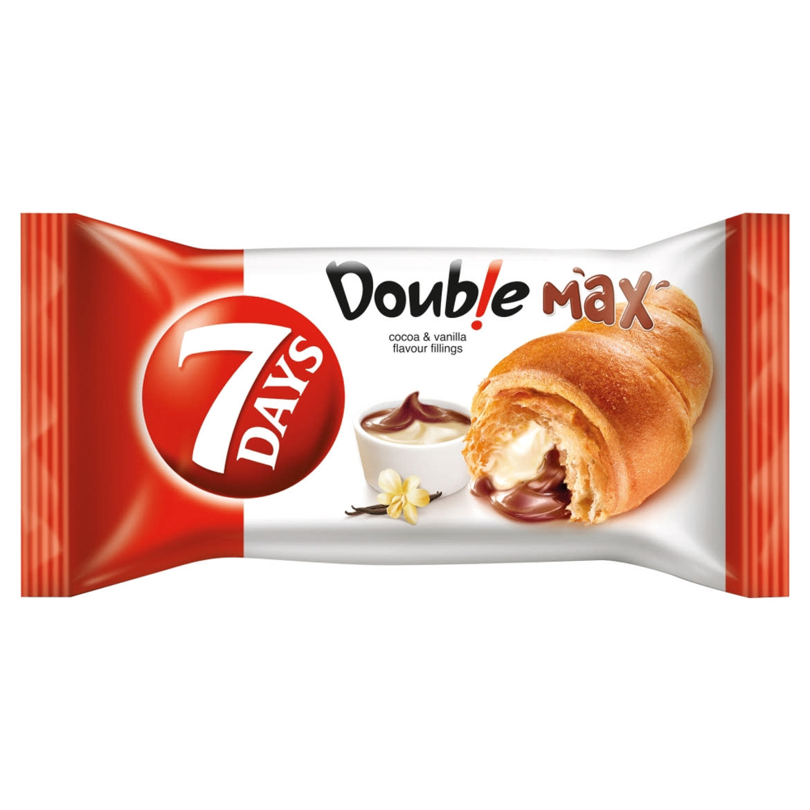 7DAYS Double Max croissant kakaós és vanília ízű töltelékkel