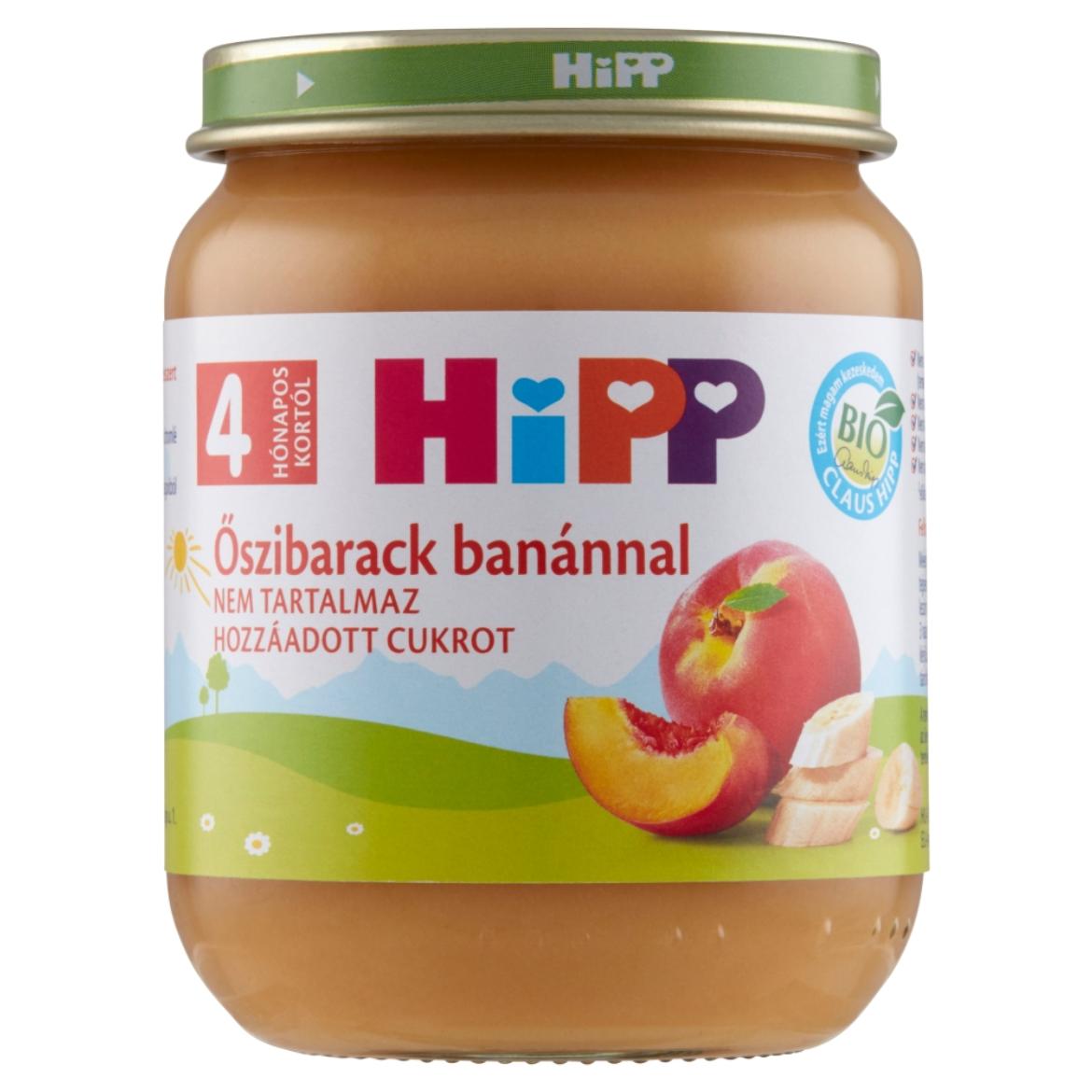 HiPP BIO őszibarack banánnal gyümölcskészítmény bébidesszert 4 hónapos kortól 125 g