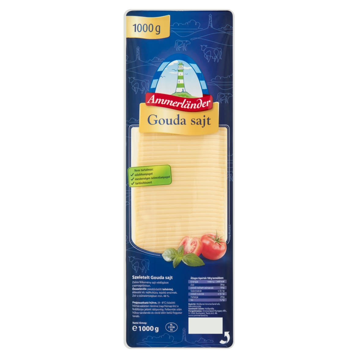 Ammerländer szeletelt gouda sajt 1000 g
