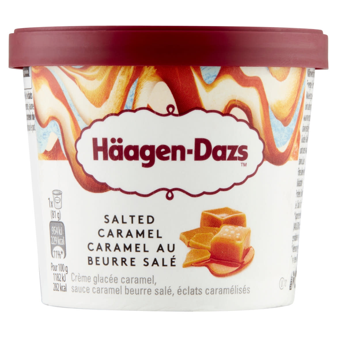 Häagen-Dazs karamellás jégkrém sós karamell öntettel és sós karamelles darabokkal 95 ml