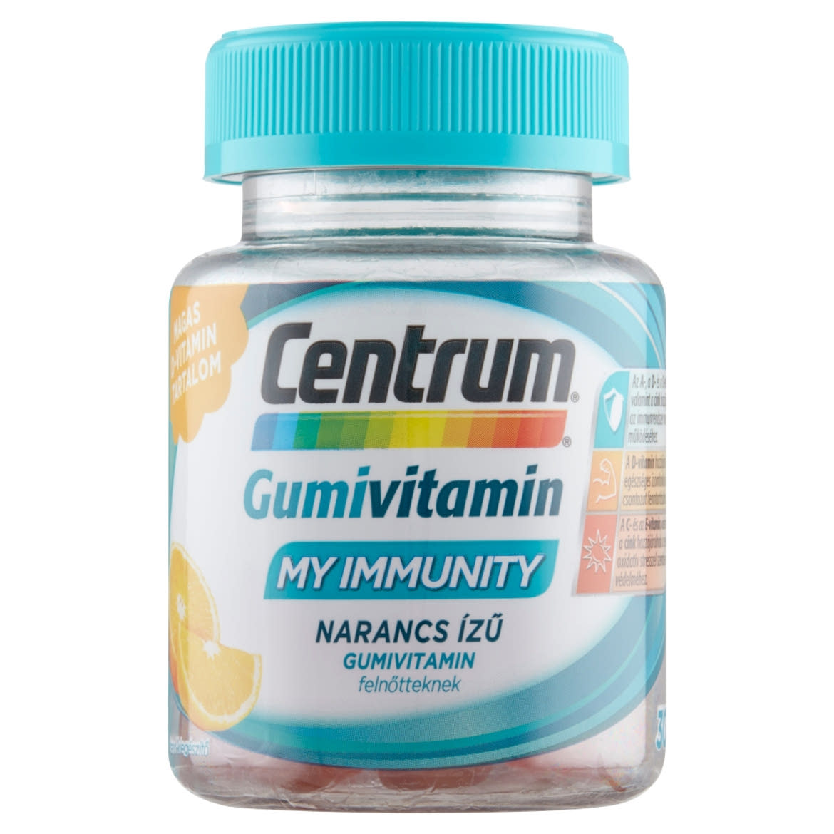 Centrum My Immunity narancs ízű étrend-kiegészítő gumivitamin felnőtteknek 54 g 30 db