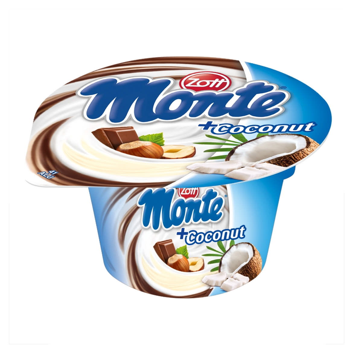 Zott Monte csokoládés és mogyorós tejdesszert kókuszöntettel 150 g