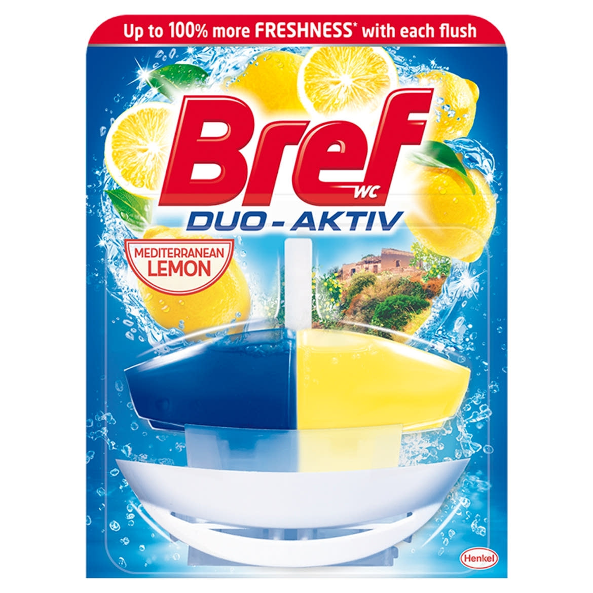 Bref Duo-Aktiv Mediterranean Lemon WC-frissítő citrom illattal