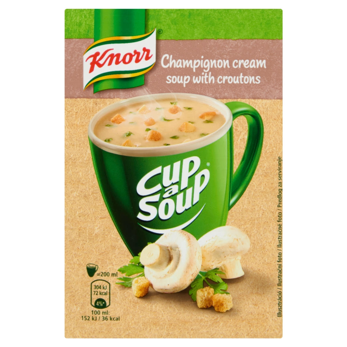 Knorr Cup a Soup gombakrémleves zsemlekockával