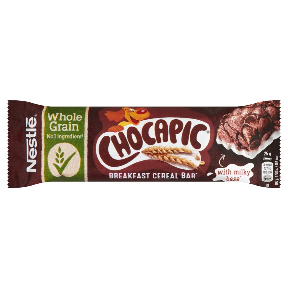 Nestlé Chocapic csokiízű gabonapehely-szelet tejbevonó talppal