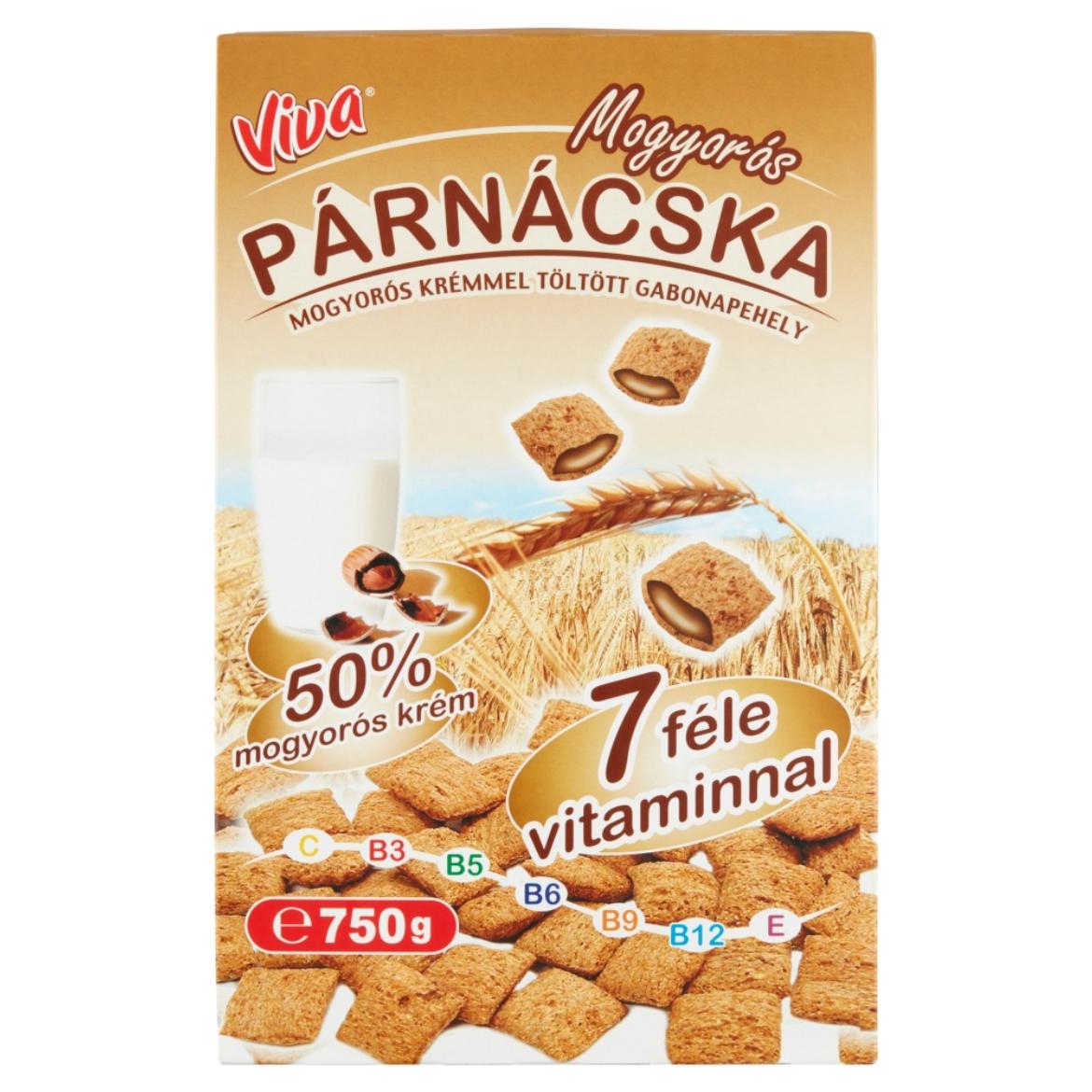 Viva mogyorós krémmel töltött gabonapehely párnácska 750 g