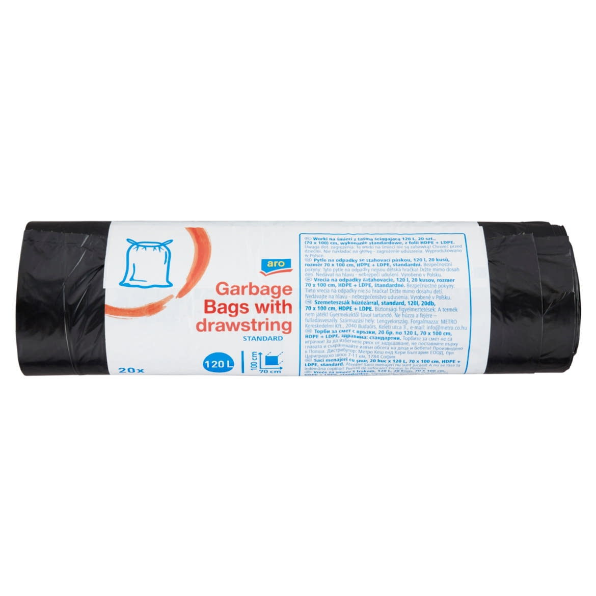 Aro standard szemeteszsák húzózárral 120 l