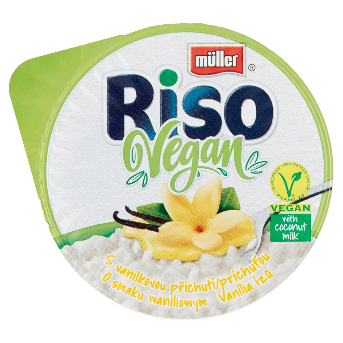 Müller Riso Vegan rizs desszert kókusztejjel és vanília ízű készítménnyel