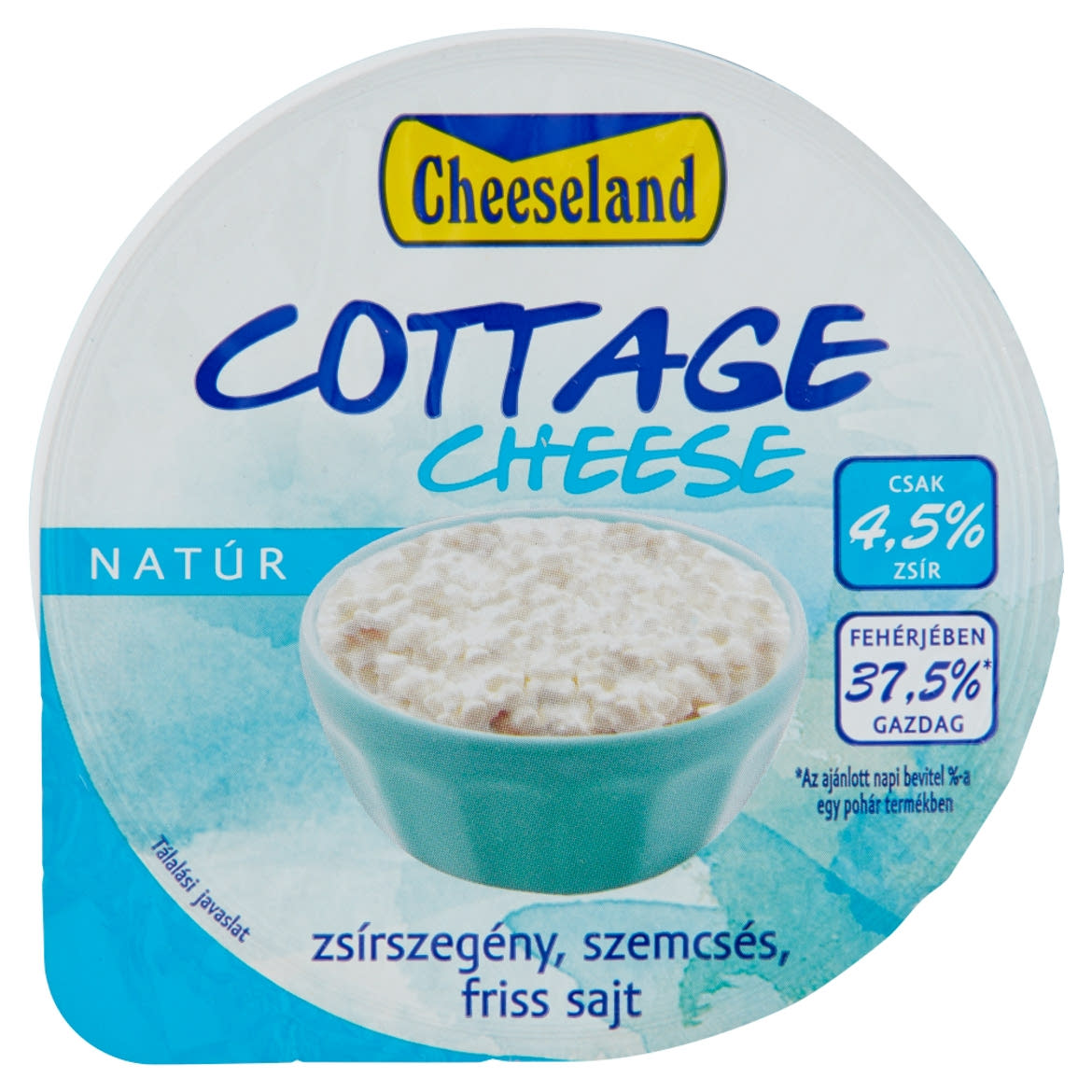 Cheeseland natúr, zsírszegény, szemcsés, friss sajt
